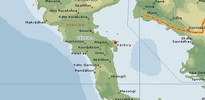 Mapa de Corfú